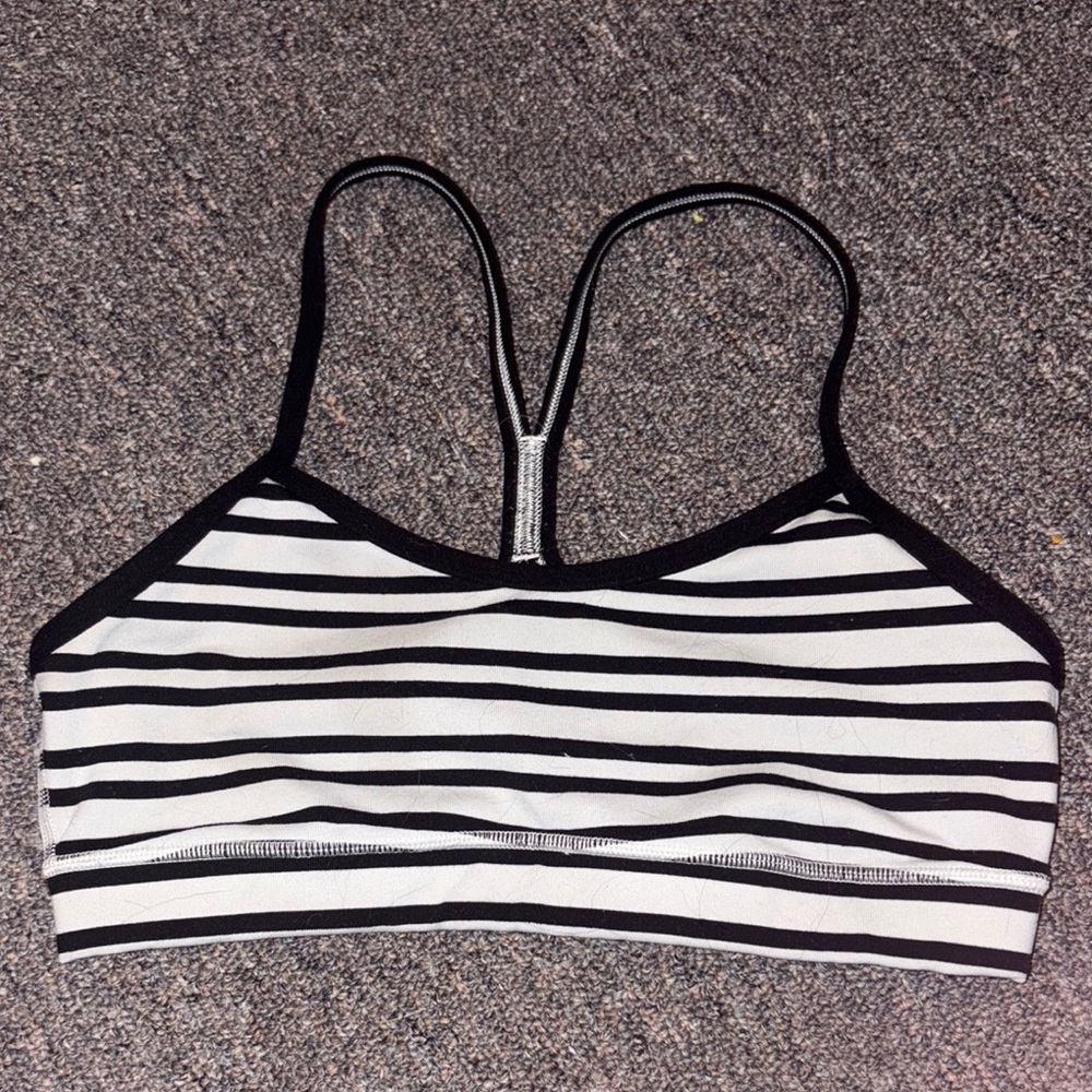 Lululemon Black and White Striped Bra Intimates